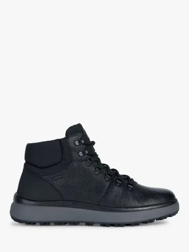 Geox Wide Fit Granito + Grip Leather Lace Up Ankle Boots - Black - Male