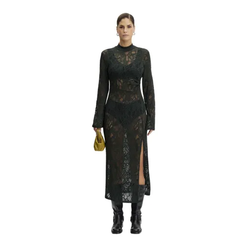 Gestuz , Hilmagz Lace Midi Dress ,Black female, Sizes: