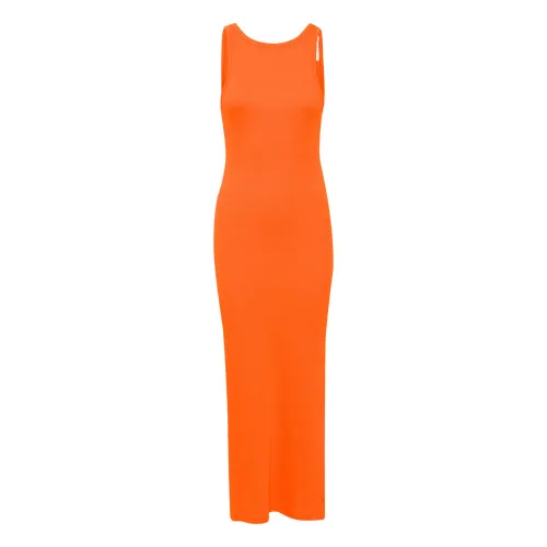 Gestuz , Reversible Long Dress Cherry Tomato ,Orange female, Sizes: