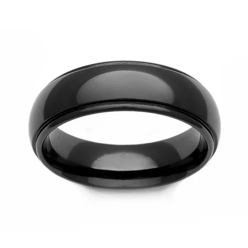 GETi Black Zirconium Domed Polished 7mm Ring