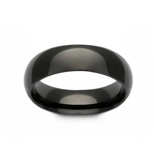 GETi Black Zirconium Polished Curved 7mm Ring - Sample