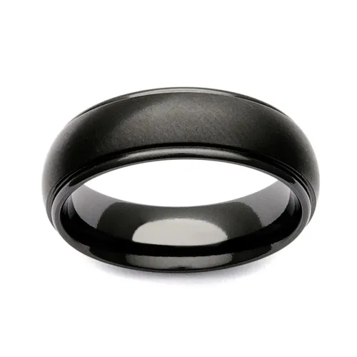 GETi Black Zirconium Shoulder Cut 7mm Ring