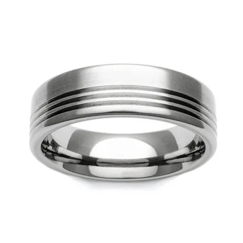 GETi Titanium Stripe Accent 7mm Ring