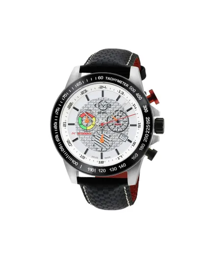 Gevril GV2 9920 Mens Scuderia Swiss Quartz Multifunction Chrono Leather Watch - Black - One Size