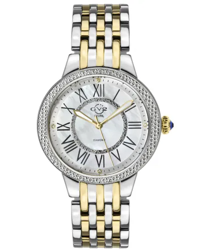 Gevril GV2 Astor II Womens MOP Dial Two-Tone Swiss Quartz Watch - Silver & Gold - One Size