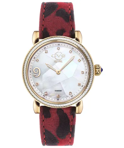 Gevril GV2 Ravenna WoMens Mother of Pearl Dial Gold Tone Case Calfskin Leather Watch - White - One Size