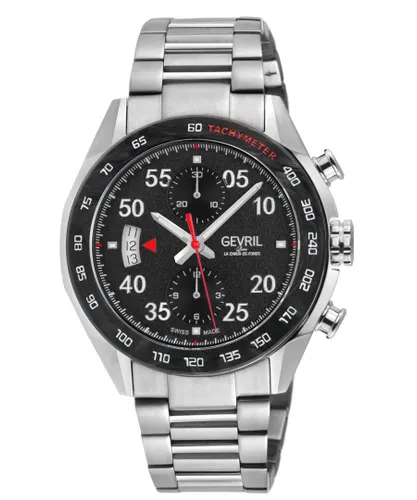 Gevril Mens Ascari Chronograph 48310B Swiss Automatic Sellita SW500 Watch - Silver - One Size