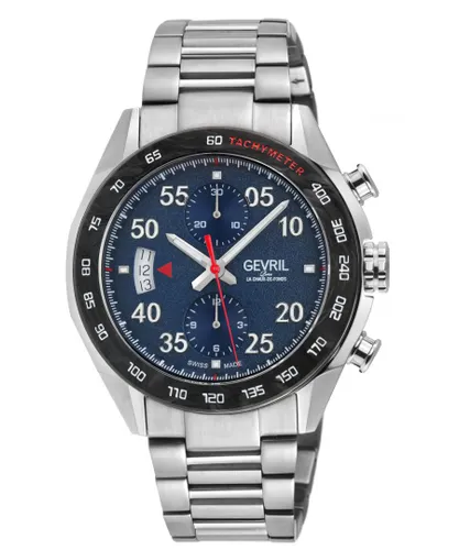 Gevril Mens Ascari Chronograph 48311B Swiss Automatic Sellita SW500 Watch - Silver - One Size