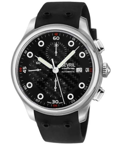 Gevril Mens Canal St Automatic Chronograph Watch - Black - One Size