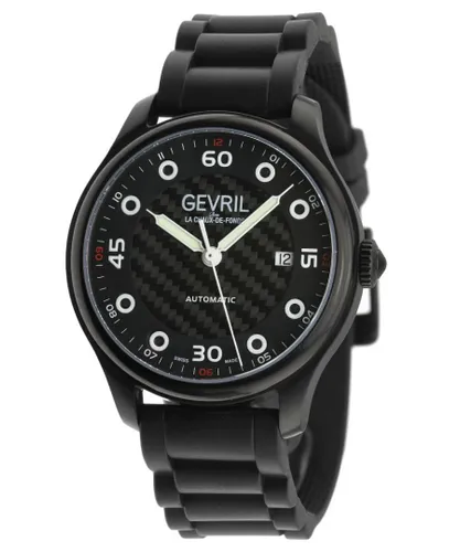 Gevril Mens Canal St Automatic Watch - Black Leather - One Size