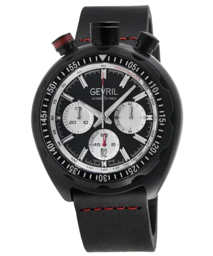 Gevril Mens Canal Street 46203 Chronograph Automatic Sellita SW500 Watch - Black - One Size