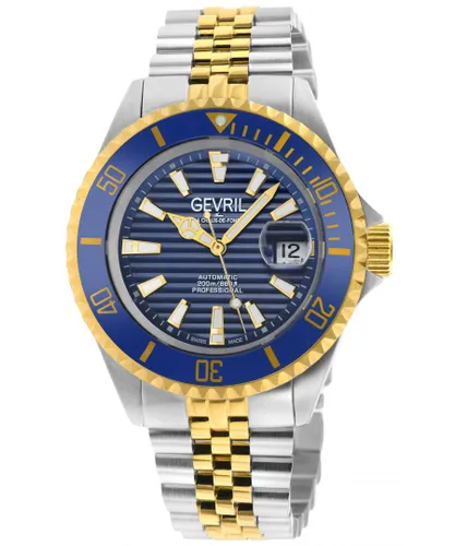 Gevril Mens Chamber Blue dial, Two-toned Swiss Automatic Sellita SW200 Watch - Silver & Gold - One Size