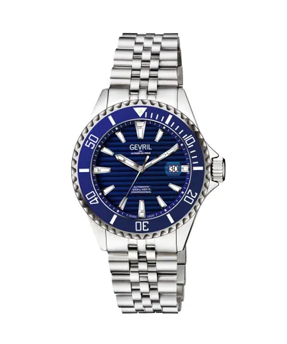 Gevril Mens Chamber Blue Dial Watch - Silver Stainless Steel - One Size