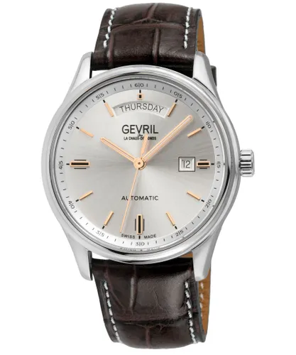 Gevril Mens Excelsior 48201 Swiss Automatic SW240 Watch - Brown Leather - One Size