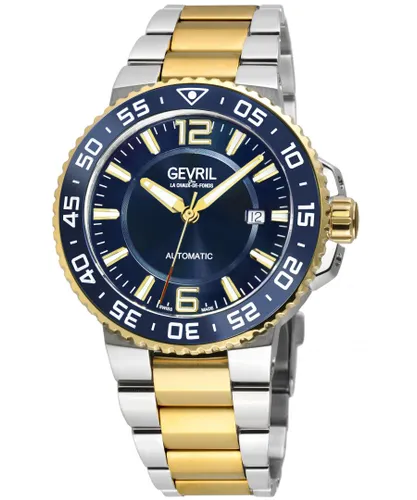 Gevril Mens RiverSide Swiss Automatic Sellita SW200 Stainelss Steel Watch - Silver & Gold - One Size