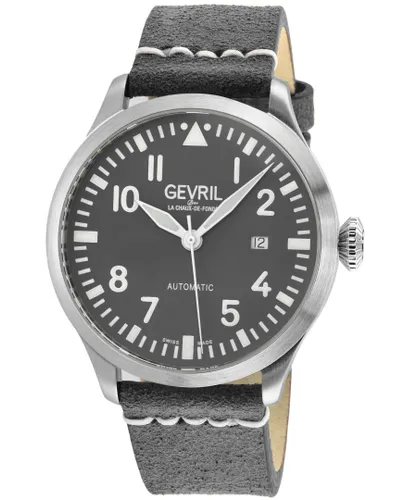 Gevril Mens Vaughn 43505 Swiss Automatic Sellita SW200 Watch - Grey - One Size