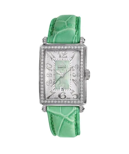 Gevril WoMens 7246NV Mini Quartz Avenue of Americas Green Diamond Watch Stainless Steel - One Size