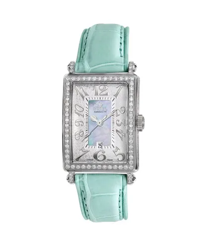 Gevril WoMens 7247NV Mini Quartz Avenue of Americas Blue Diamond Watch - Pink - One Size