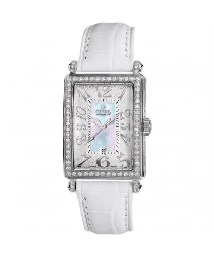 Gevril WoMens 7249NV Mini Quartz Avenue of Americas White Diamond Watch - One Size