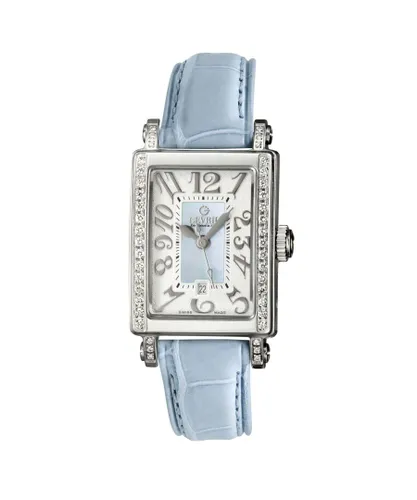 Gevril WoMens 8247NE Super Mini Quartz Blue Mother of Pearl Diamond Watch - One Size