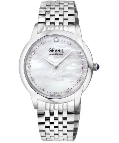 Gevril Womens Airolo Swiss Diamond 13041B Quartz Watch - Silver - One Size