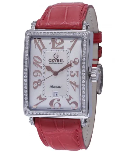 Gevril WoMens Glamour White Dial Calfskin Leather Watch - One Size