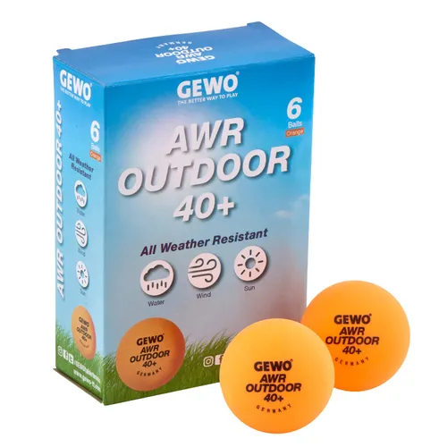 GEWO AWR Outdoor 40+ Table Tennis Balls - Water-Repellent