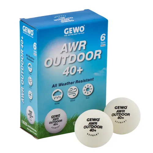 GEWO AWR Outdoor 40+ Table Tennis Balls - Water-Repellent