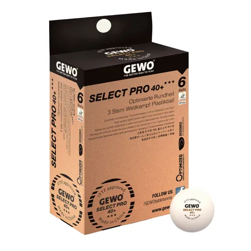 GEWO Select PRO Table Tennis Balls - 3 Star Table Tennis