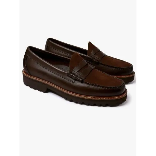 G.H.BASS Mens Chocolate Leather Weejun 90 Larson Soft Penny Loafer