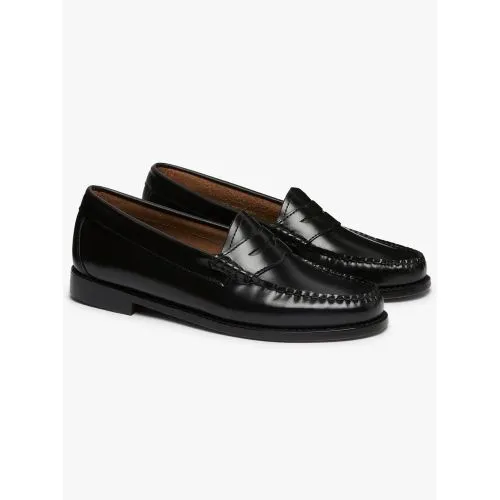 G.H.BASS Womens Black Leather Weejun Penny Loafer