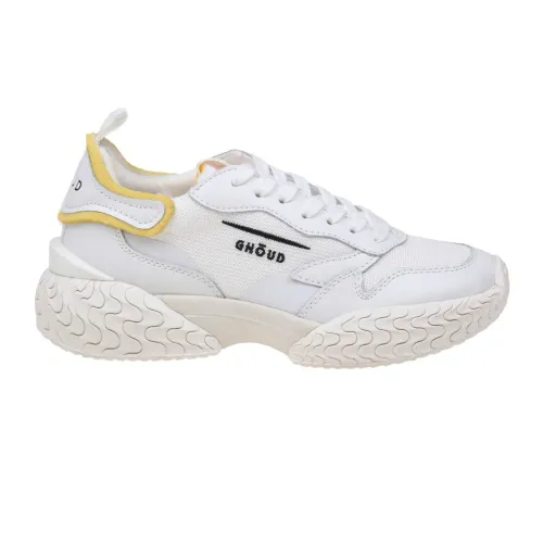 Ghoud , White Mesh/Leather Sneakers with Colorful Details ,White female, Sizes: