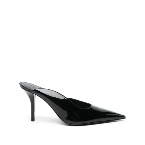 Gia Borghini , Abella Patent Heel Mule ,Black female, Sizes: