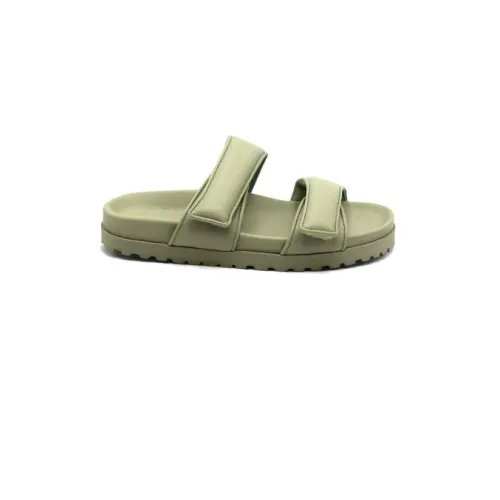 Gia Borghini , Double-Strap Flat Sandals ,Green female, Sizes: