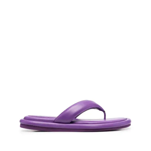 Gia Borghini , GIA 5 NEW Leather flip-flops ,Purple female, Sizes:
