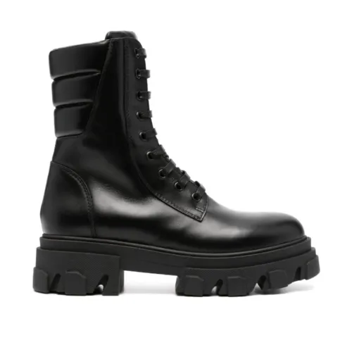 Gia Borghini , Leather Lace-Up Boots ,Black female, Sizes: