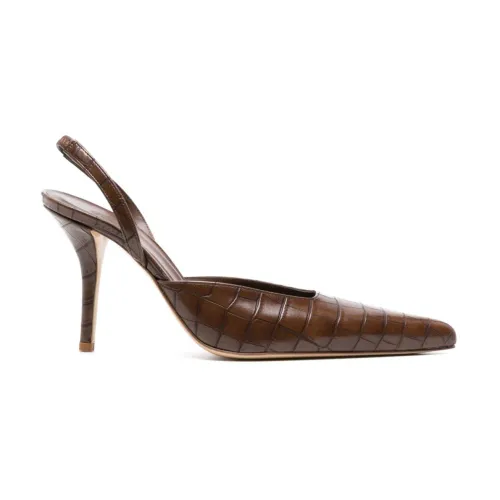 Gia Borghini , Octavie Slingback Brown Heels ,Brown female, Sizes:
