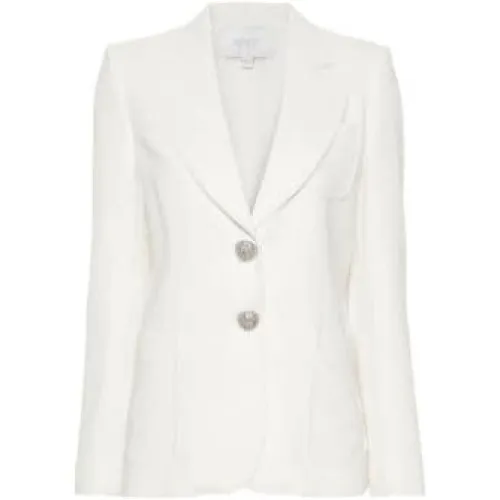 Giambattista Valli , Silk Button Jewel Blazer ,White female, Sizes: