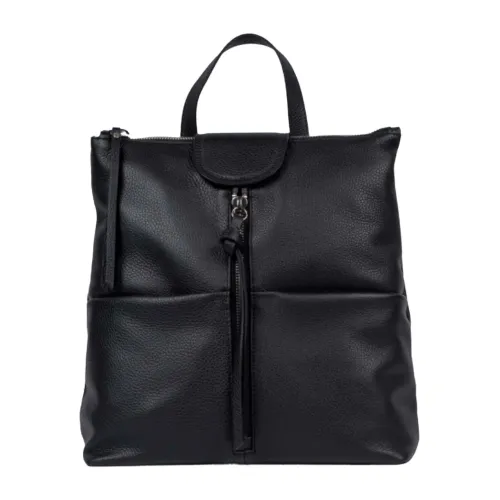Gianni Chiarini , Black Leather Backpack Giada Model ,Black female, Sizes: ONE SIZE