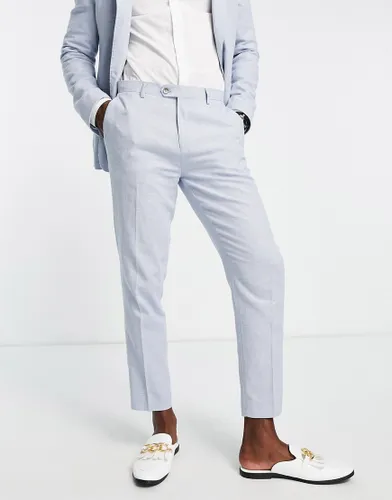 Gianni Feraud skinny cropped suit trousers in light blue