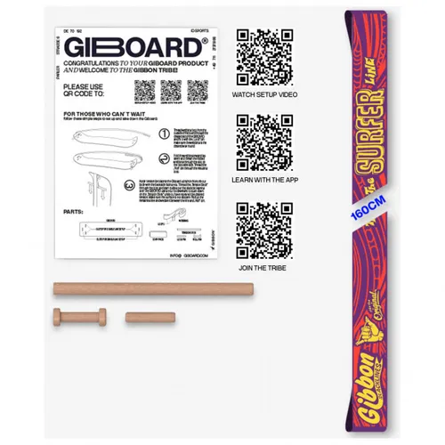 Gibbon Slacklines - Giboard Line - Slacklining size 160 x 5 cm, surfer