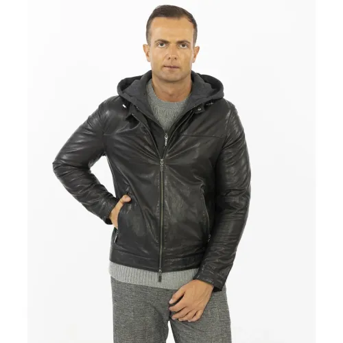 Gimo's , Leather Jacket ,Black male, Sizes: