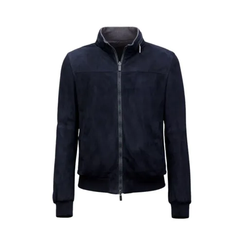 Gimo's , Leather Jackets ,Blue male, Sizes: