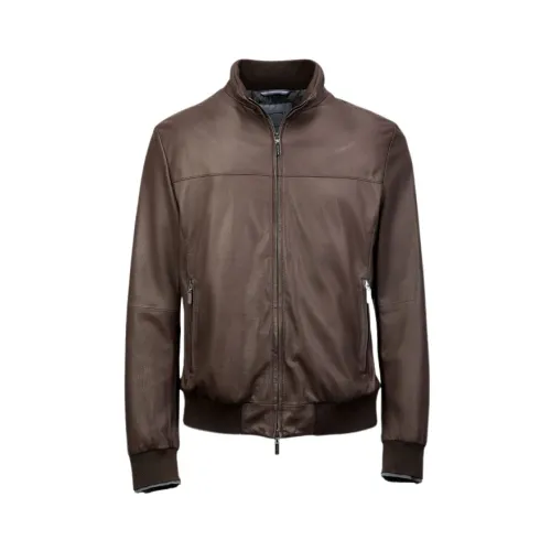 Gimo's , Leather Jackets ,Brown male, Sizes: