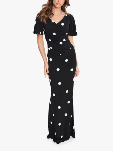 Gina Bacconi Aleece Spaced Spot Jersey Maxi Dress, Black/White - Black/White - Female
