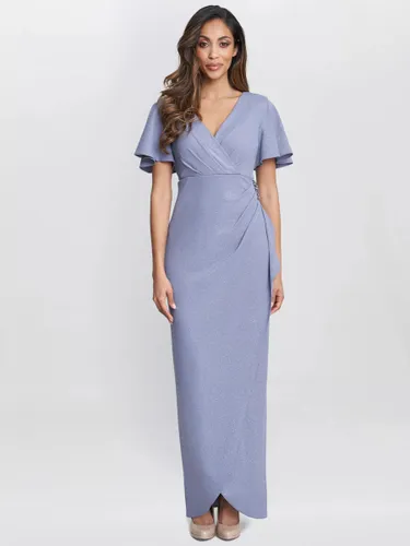 Gina Bacconi Alissa Mock Wrap Shimmer Maxi Dress, Lilac - Lilac - Female