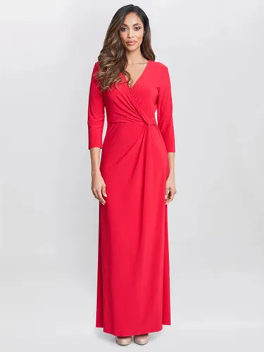 Gina Bacconi Celine Jersey Wrap Maxi Dress - Red - Female