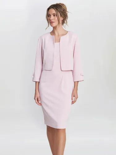 Gina Bacconi Corinne Stretch Crepe Dress & Jacket - Potpourri Pink - Female