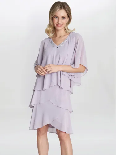 Gina Bacconi Dawn Tiered Dress And Jacket, Lavender - Lavender - Female