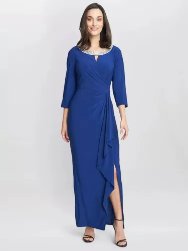 Gina Bacconi Delilah Embellished A-Line Maxi Dress, Royal - Royal - Female